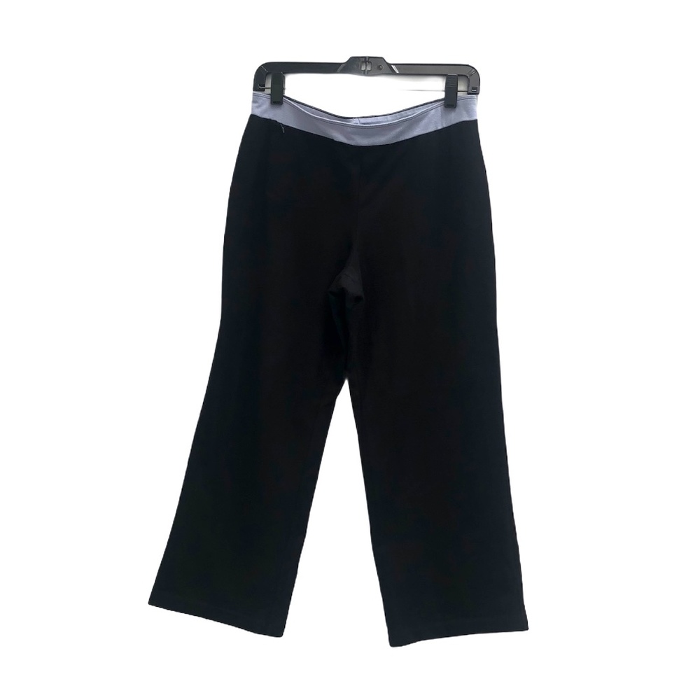 DANSKIN CROPPED LOUNGE/YOGA PANTS BLACK & PURPLE SIZE LARGE